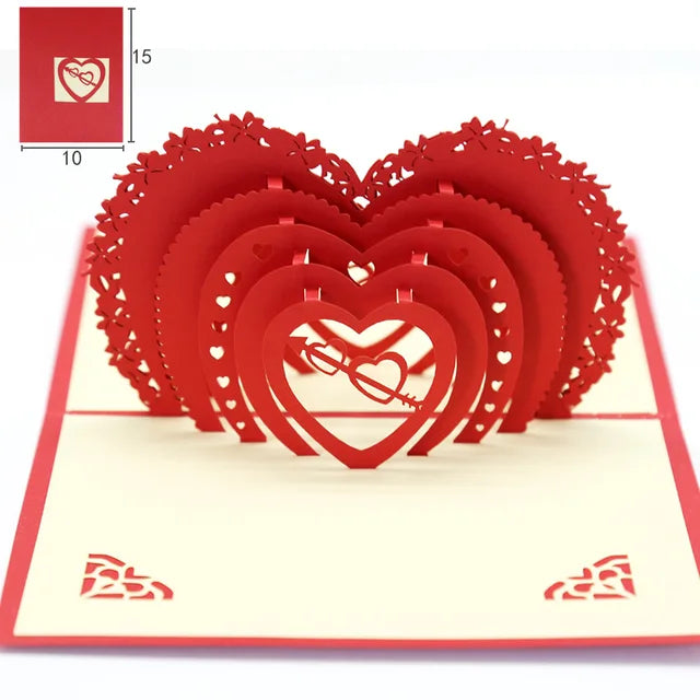 Happy Hearts 3D Valentines Day Cards